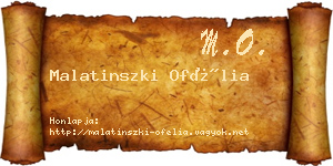 Malatinszki Ofélia névjegykártya